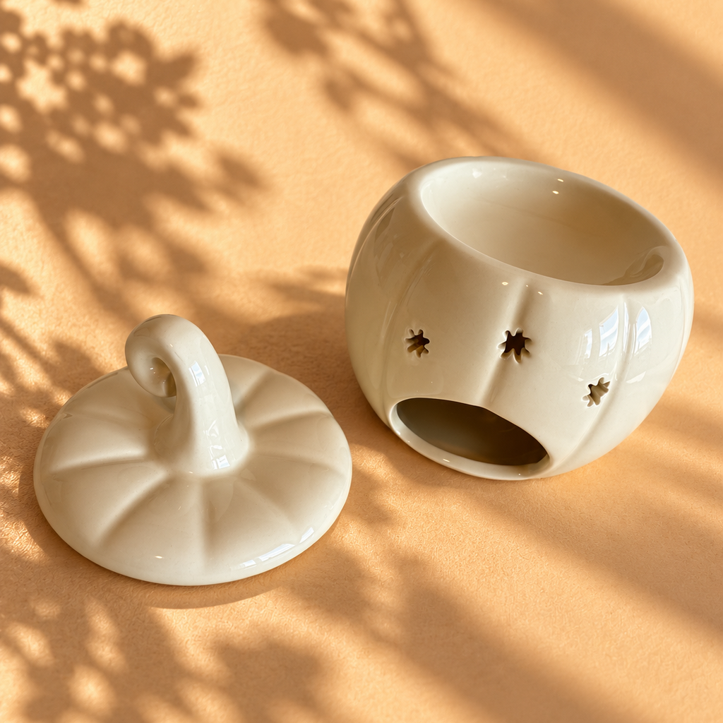 Quemador de Cera Calabaza Blanca