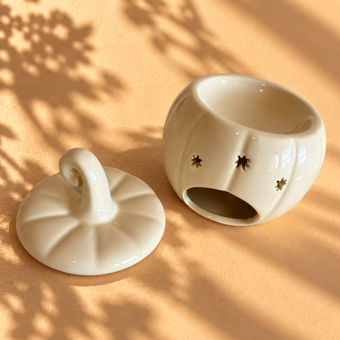Quemador de Cera Calabaza Blanca