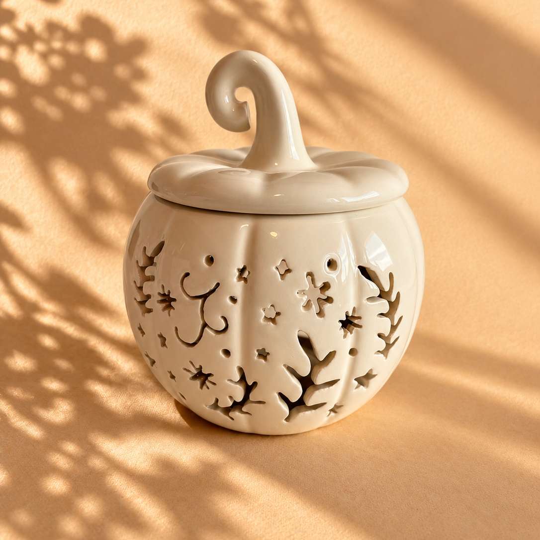 Quemador de Cera Calabaza Blanca